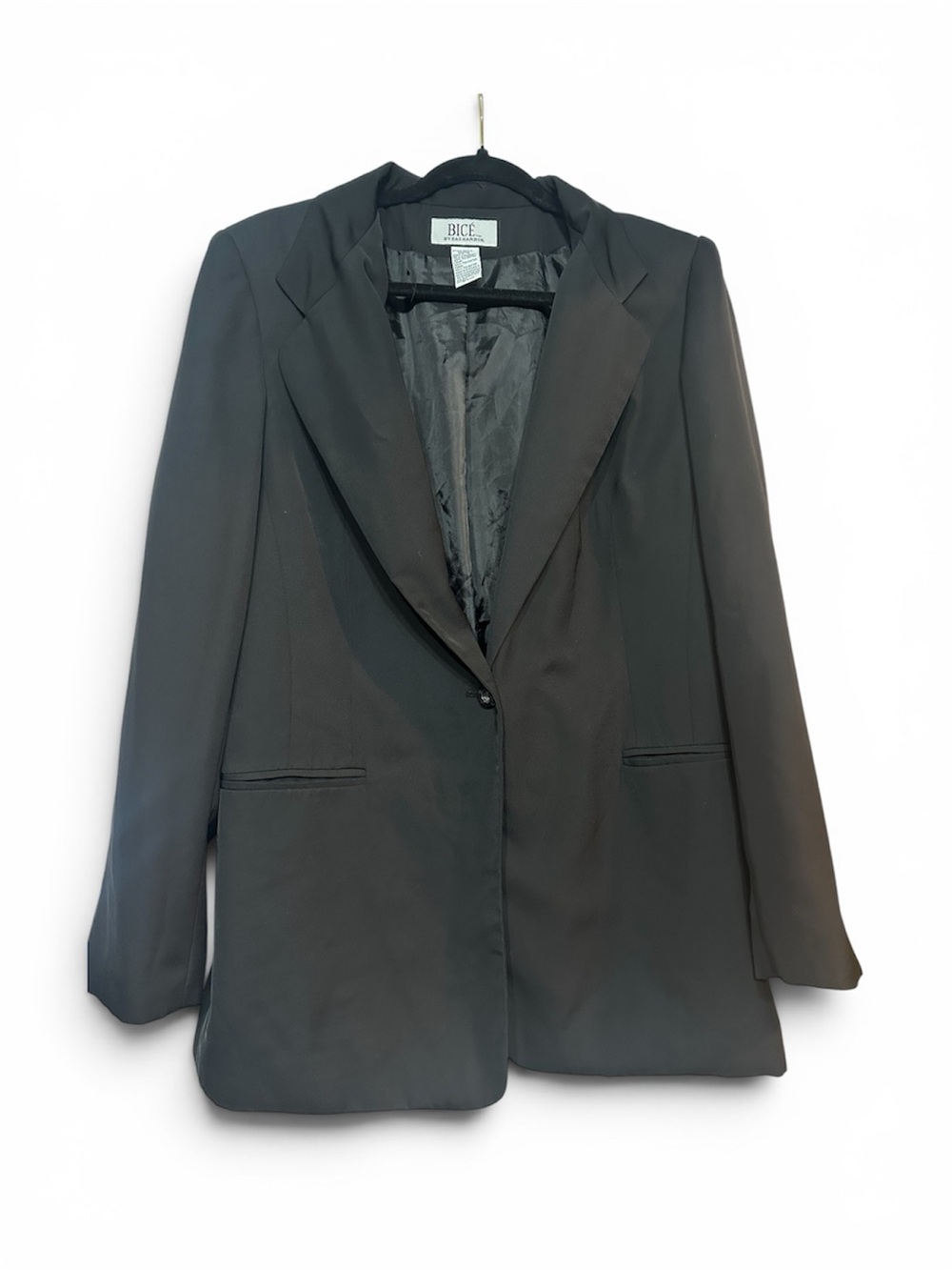 Sag Harbor Black Single-Button Blazer with Notch Lapel